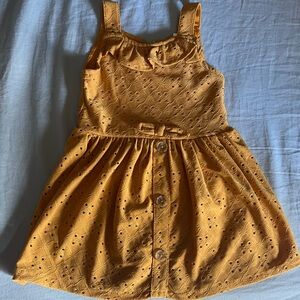 Little Lass Yellow Eyelet Kids Dress
